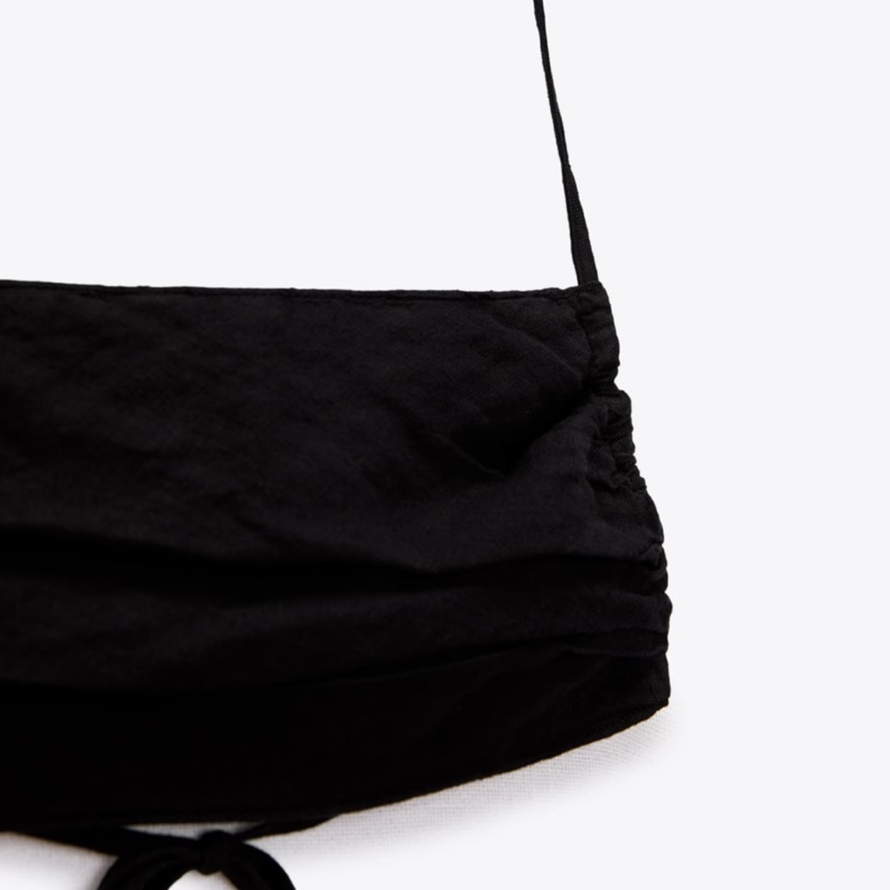 Zara Linen Bandeau Top Black🩷 - Picture 4 of 5
